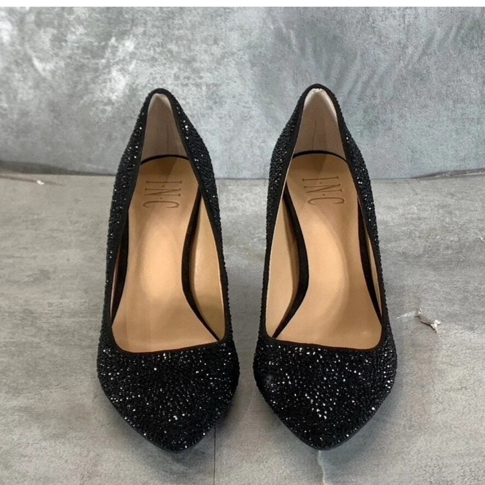 INC International Concepts Black Sparkly Heels